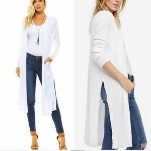 White cardigan